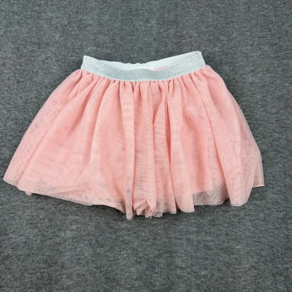 btween‎ Tutu Skirt Girls 3T Pink Silver Glitter Waistband Tulle Skort 20107